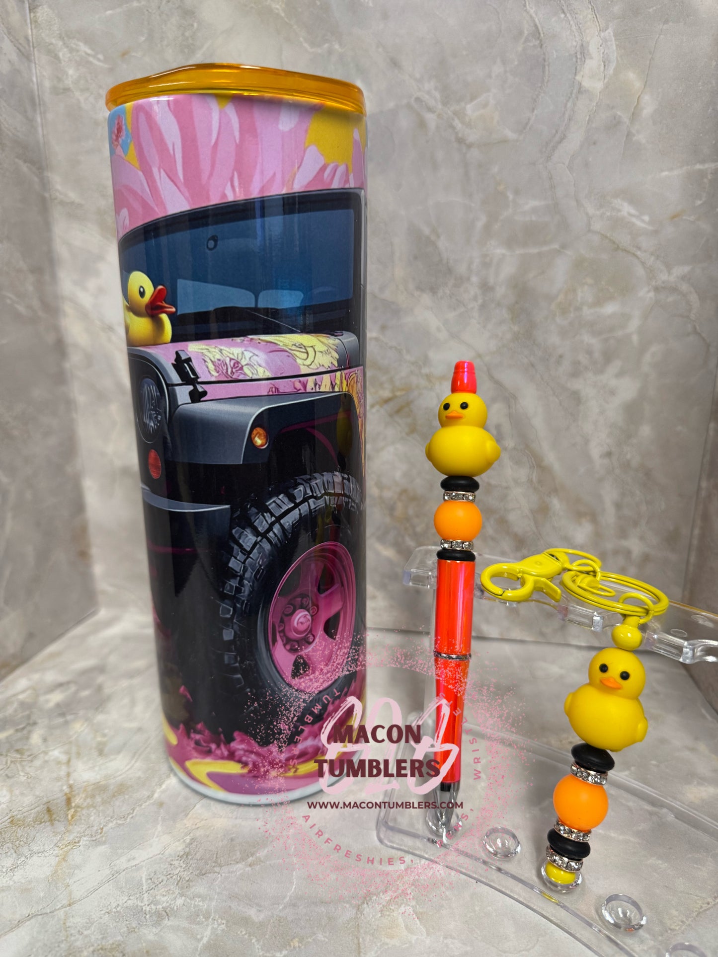 Adventure & Attitude Bundle – Duck Beaded Pen, Keychain + Jeep Tumbler