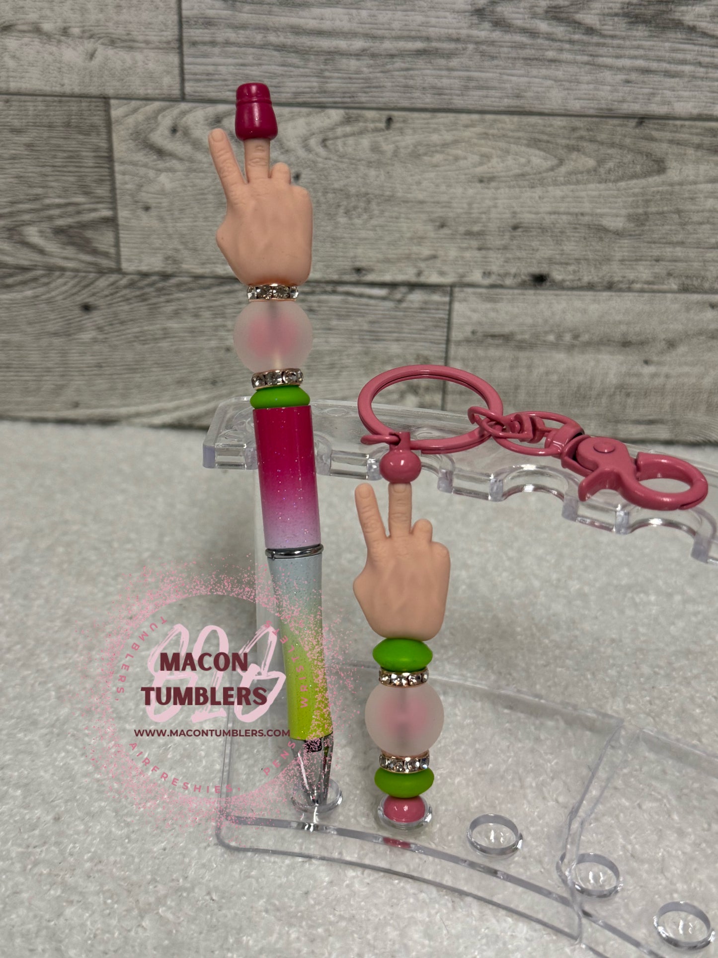 Peace Finger Beaded Pen & Keychain Bundle ✌️🌸