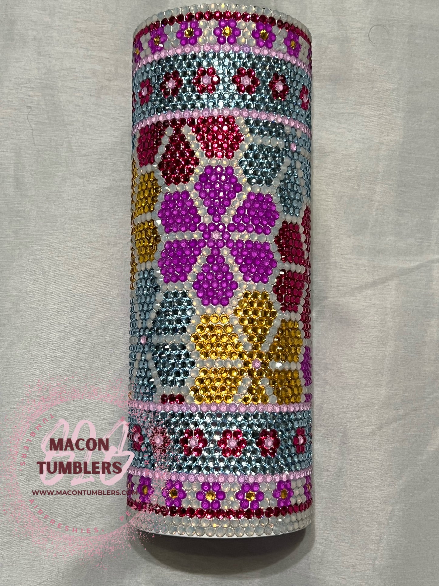 Spring Flower Rhinestone Tumbler