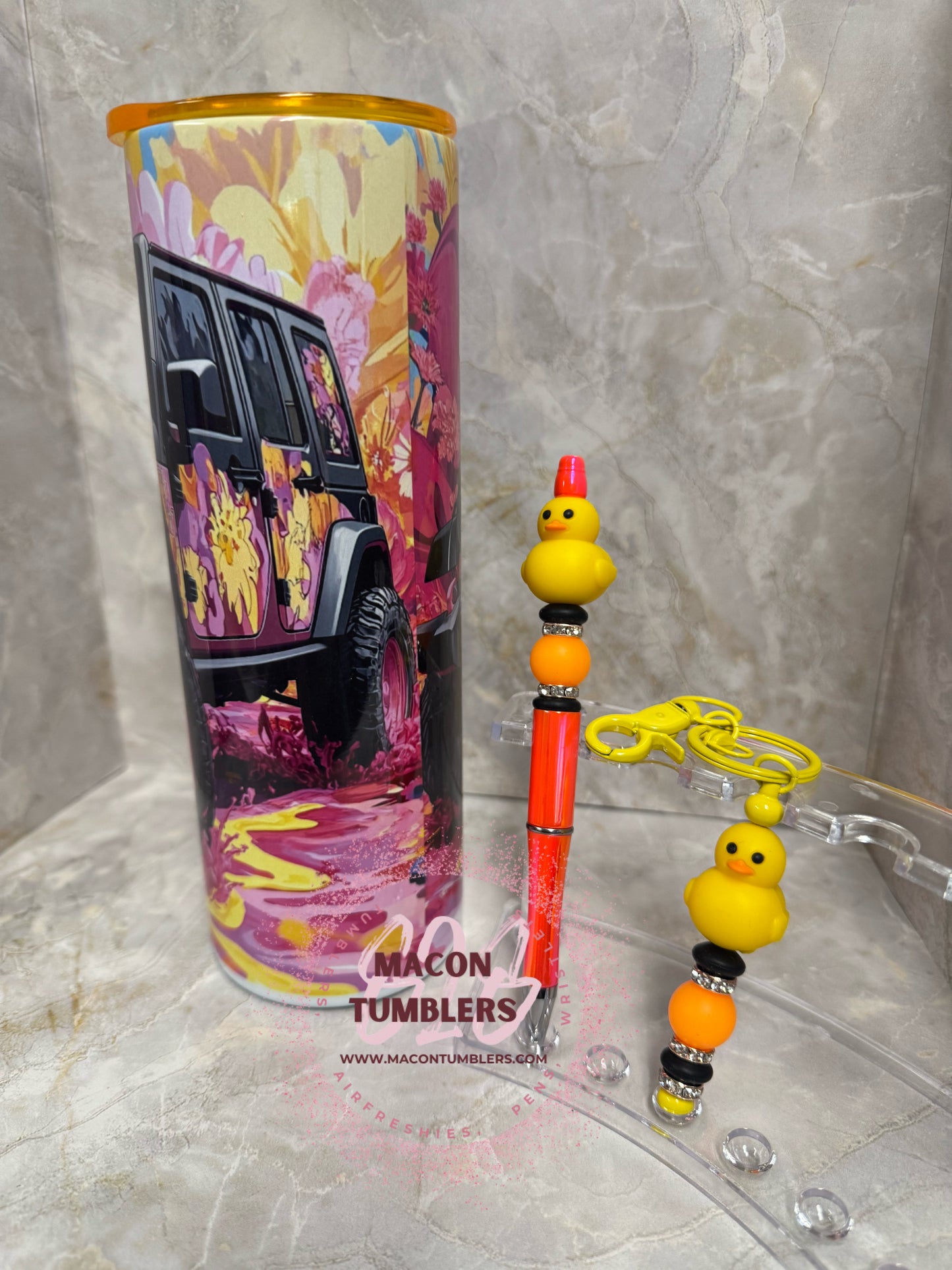 Adventure & Attitude Bundle – Duck Beaded Pen, Keychain + Jeep Tumbler