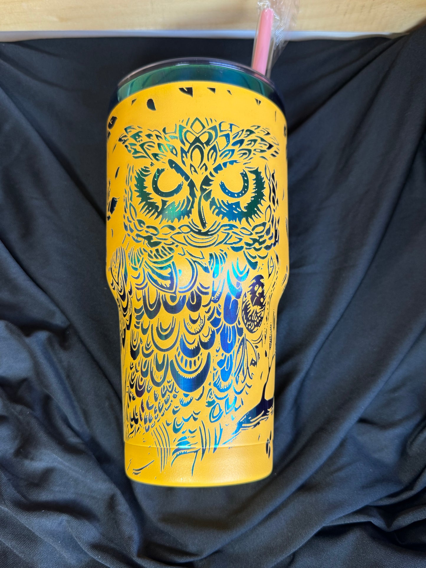 RTS 30 oz Curvy Engraved Owl Tumbler