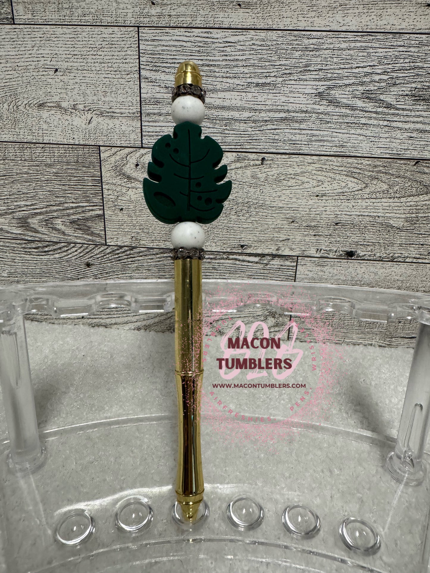 Monstera Leaf Beaded Pen
