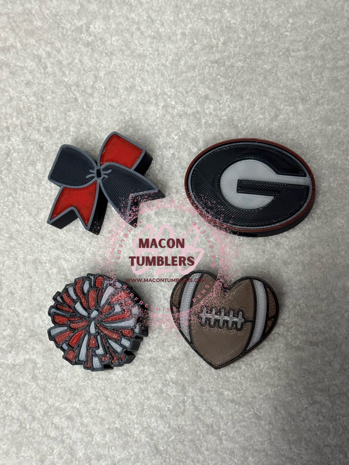 Football 3d printed straw charms