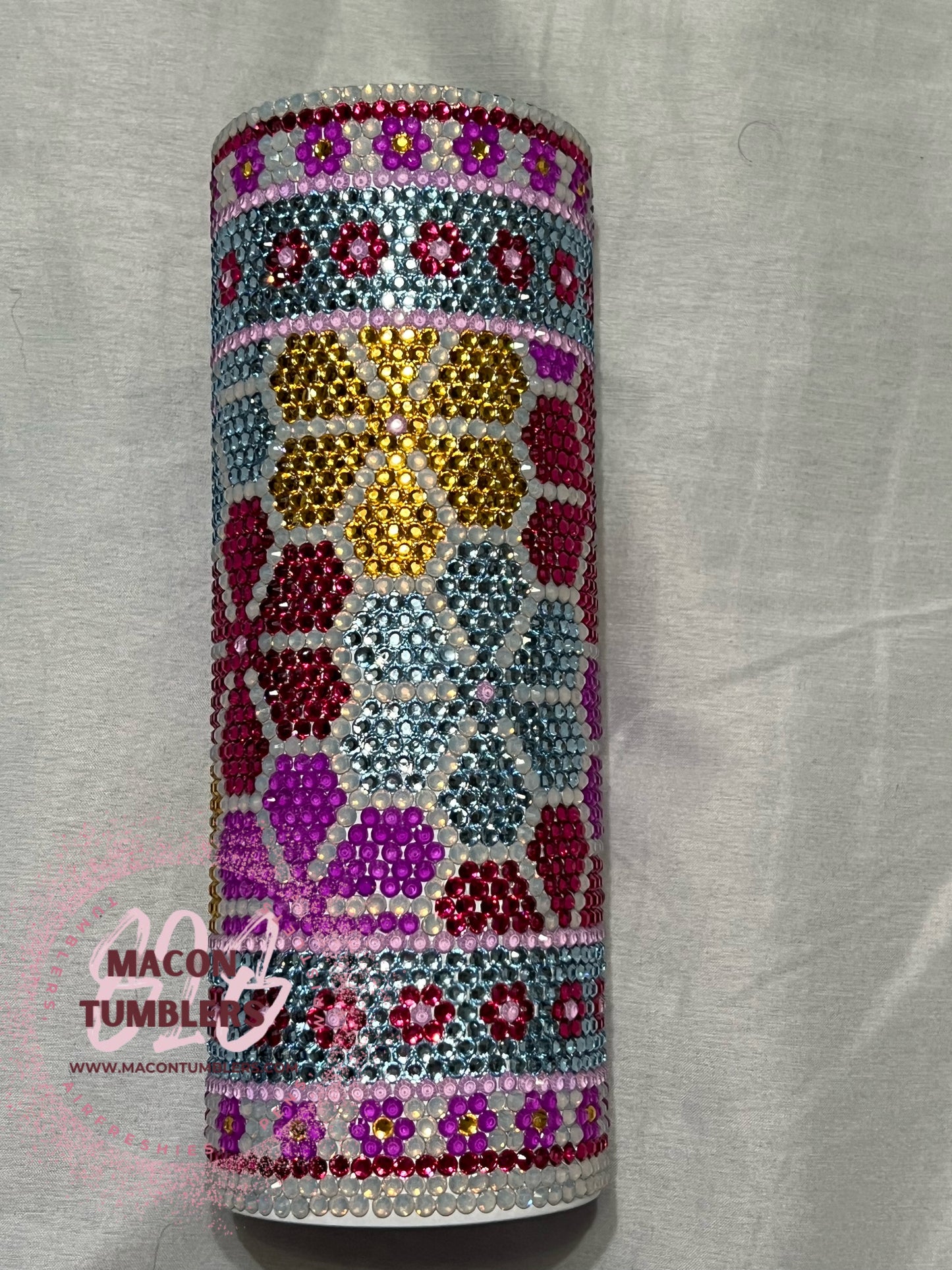 Spring Flower Rhinestone Tumbler