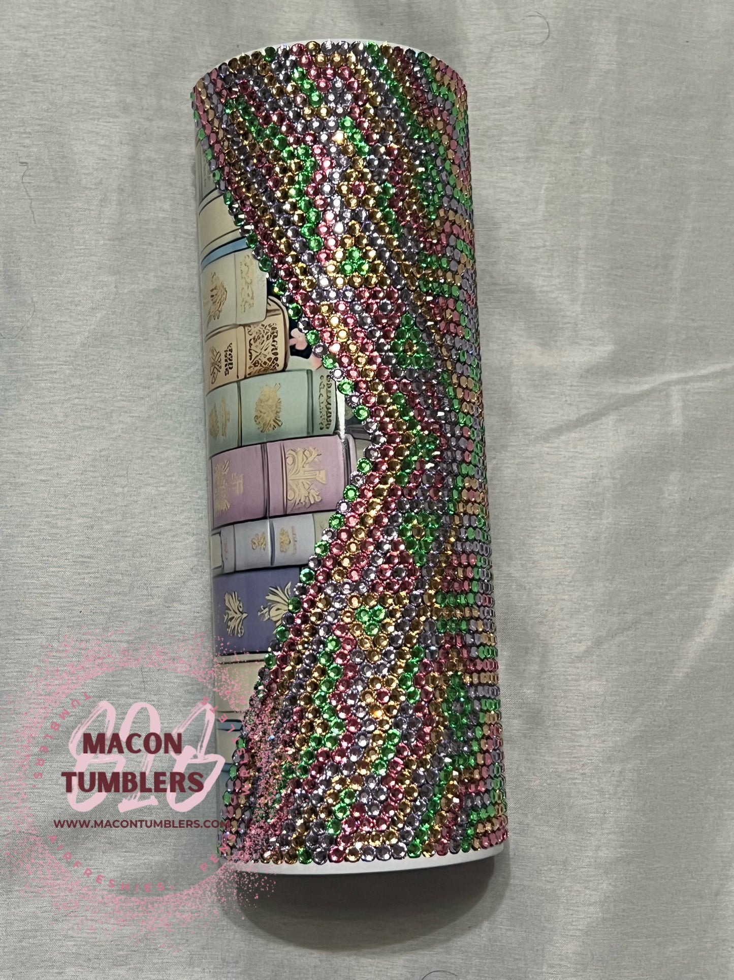 Book Rhinestone Tumbler