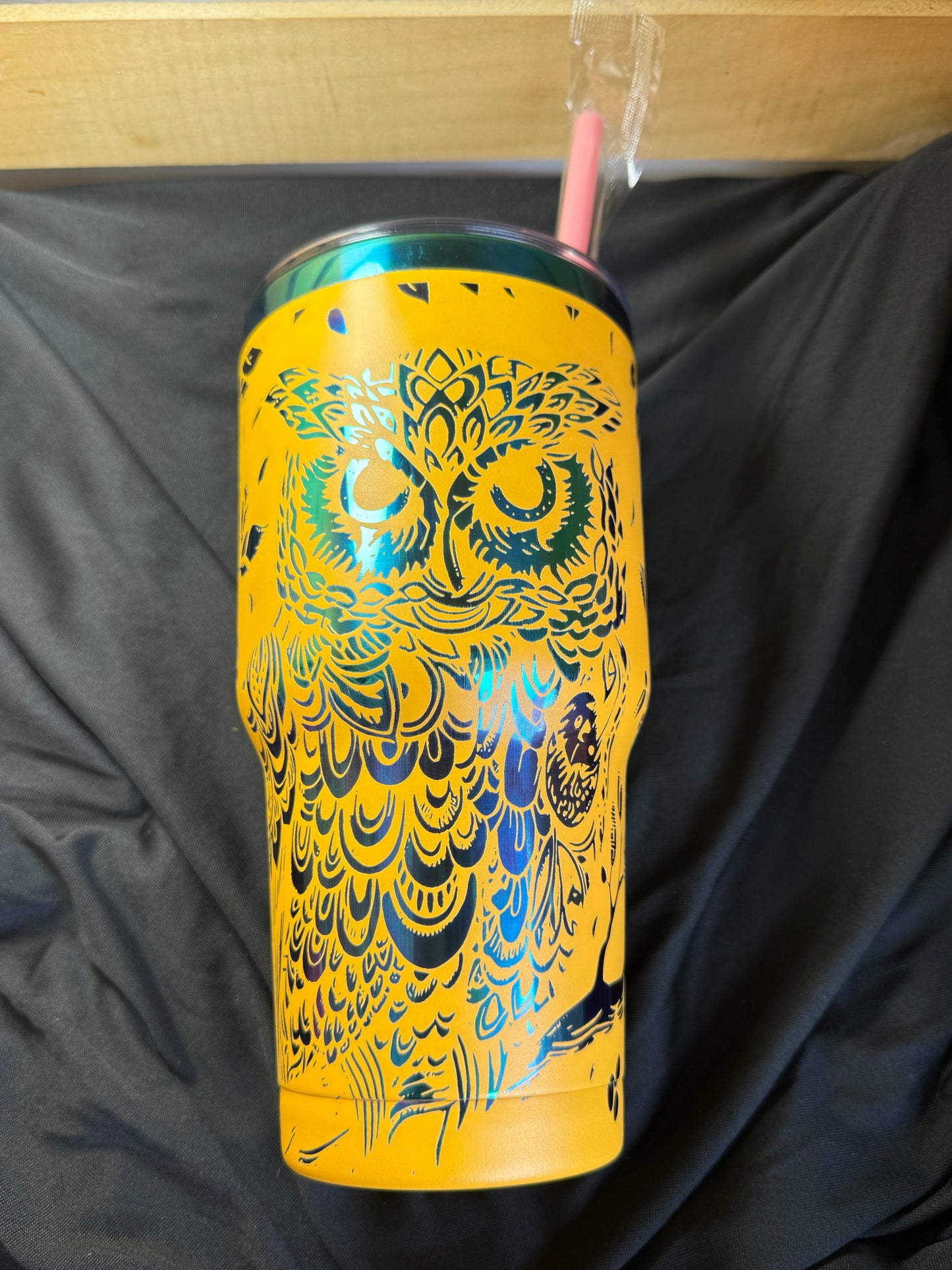 RTS 30 oz Curvy Engraved Owl Tumbler