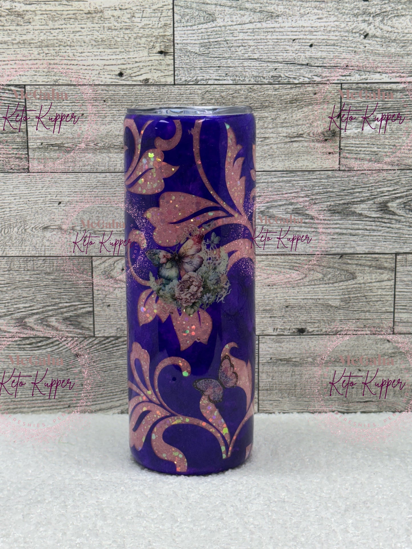 RTS 20oz Tooled Leather Peekaboo Tumbler