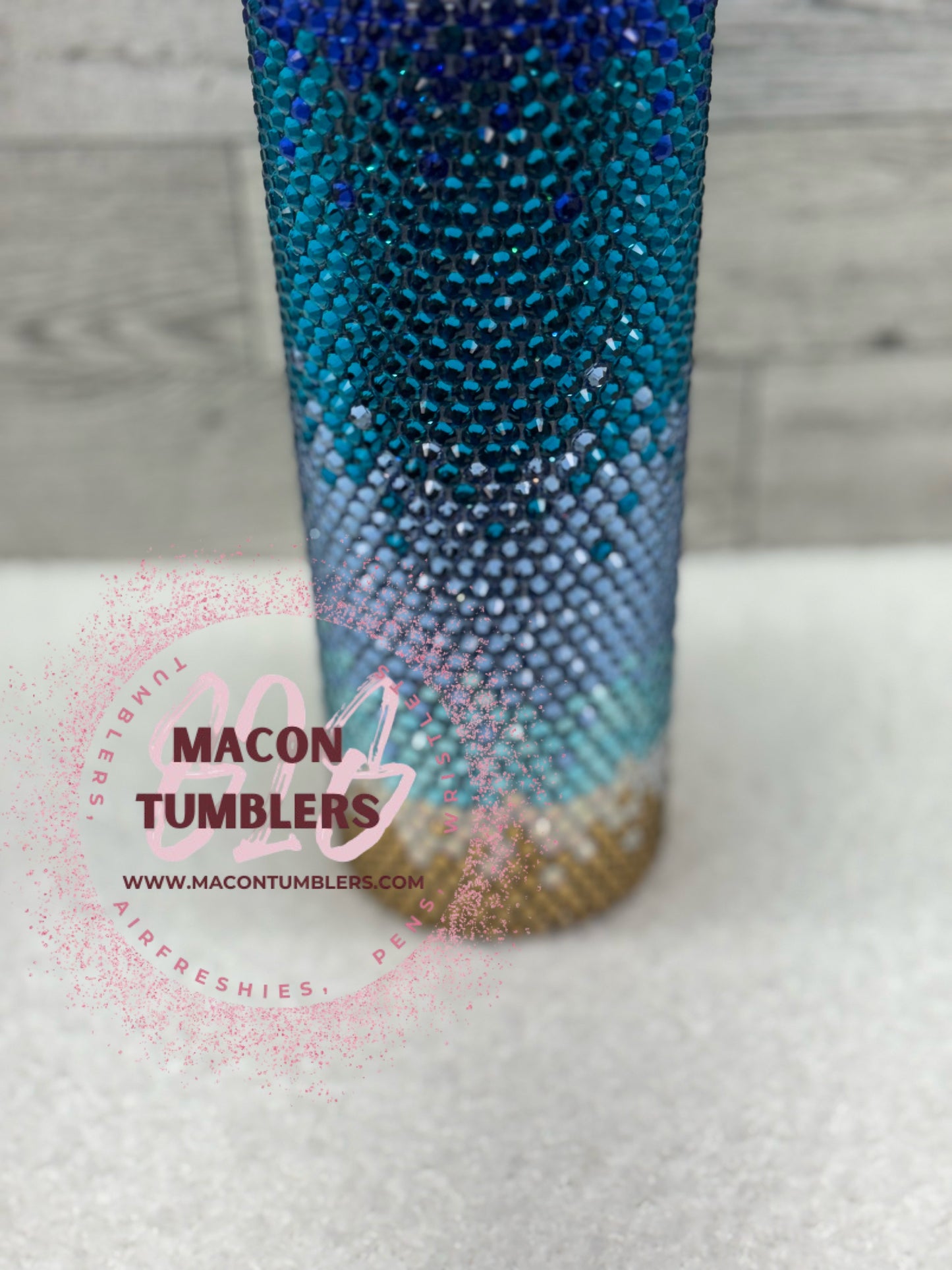 Beach Rhinestone Acrylic Tumbler