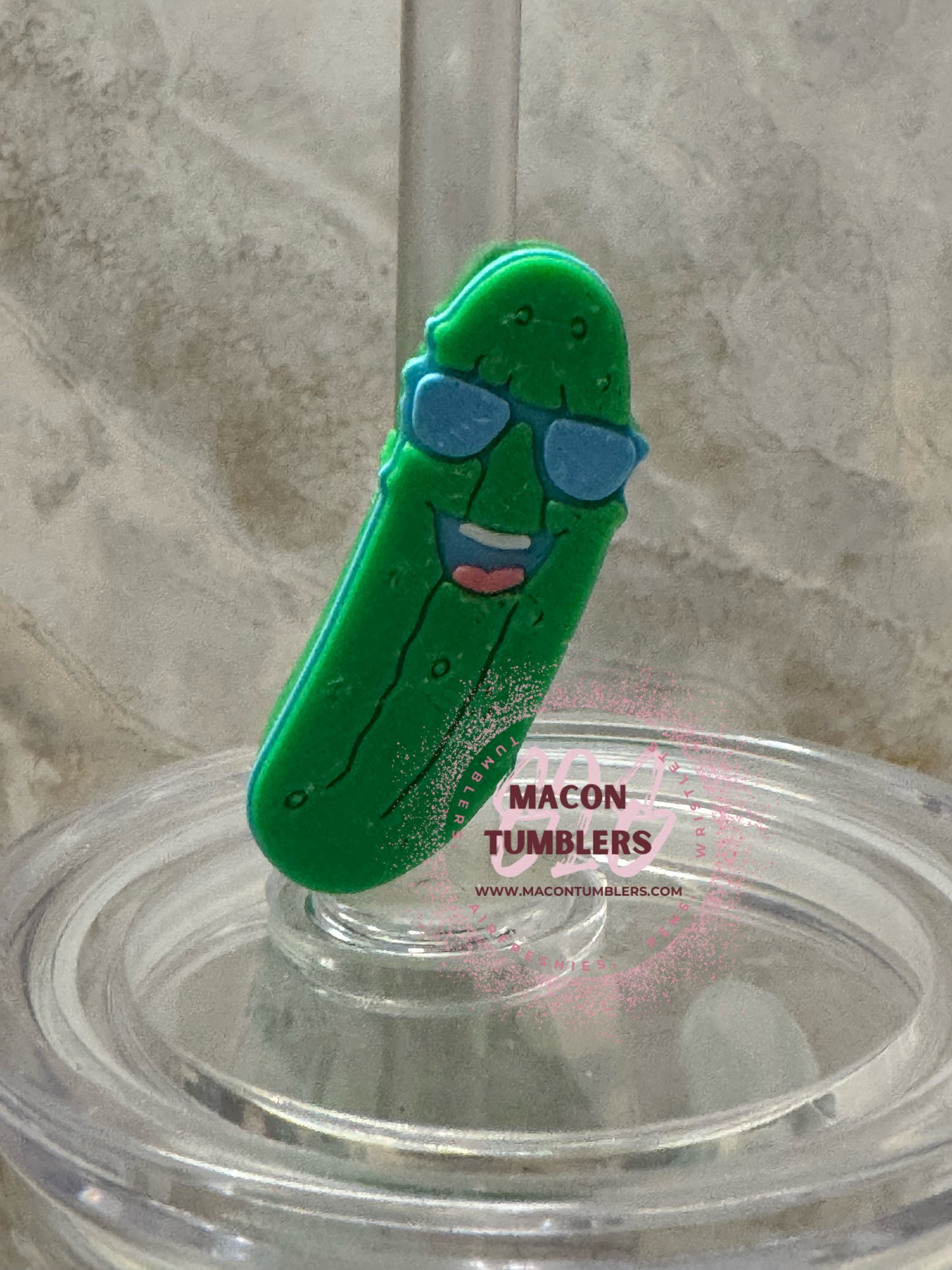 Pickle 3d printed straw charms