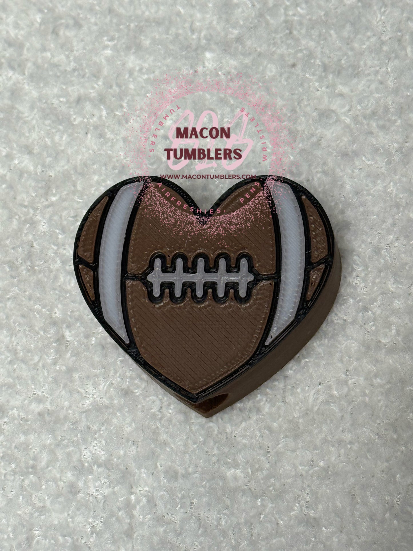 Football 3d printed straw charms
