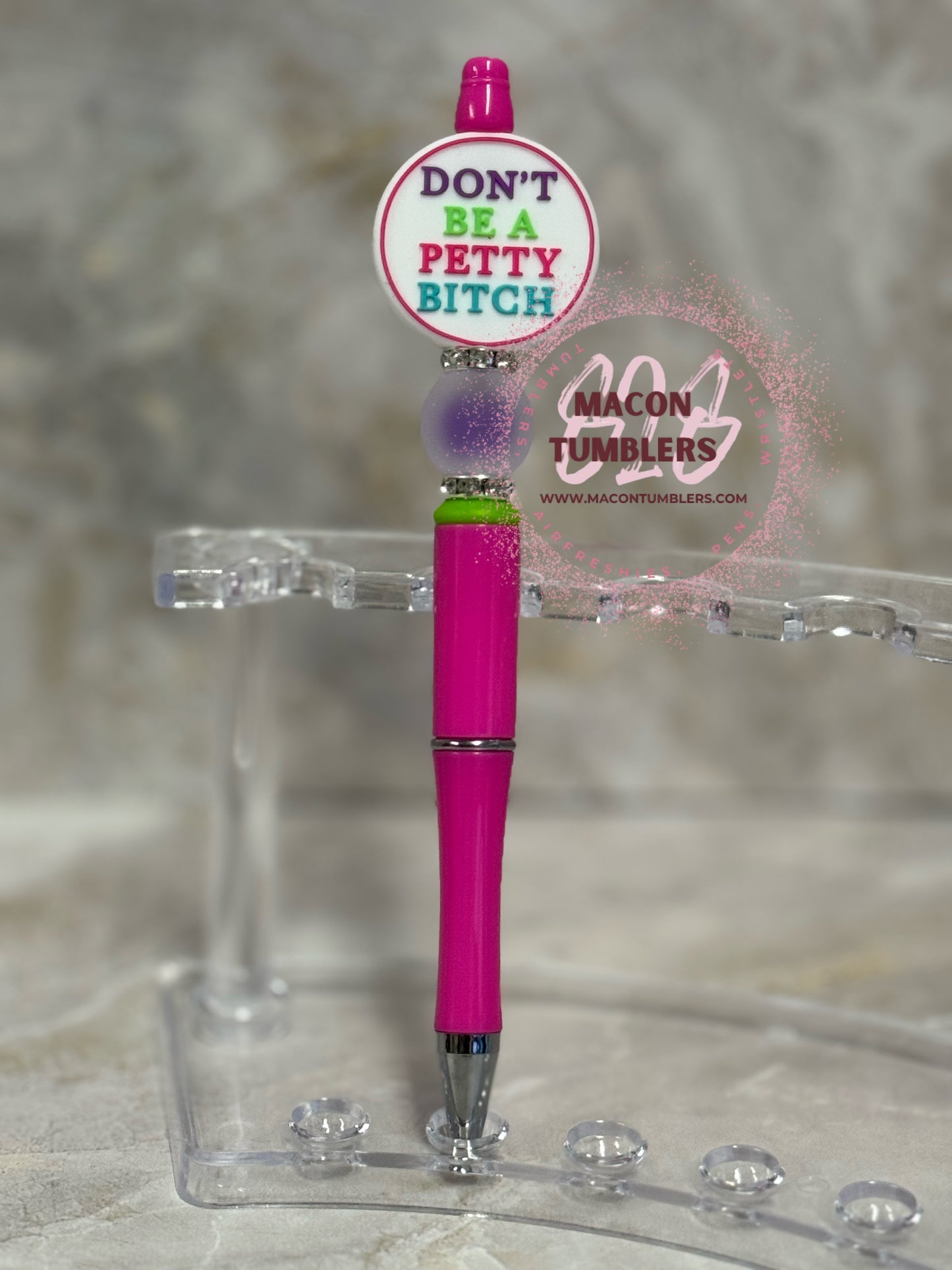 Don't Be a Petty B** – Beaded Pen with Attitude