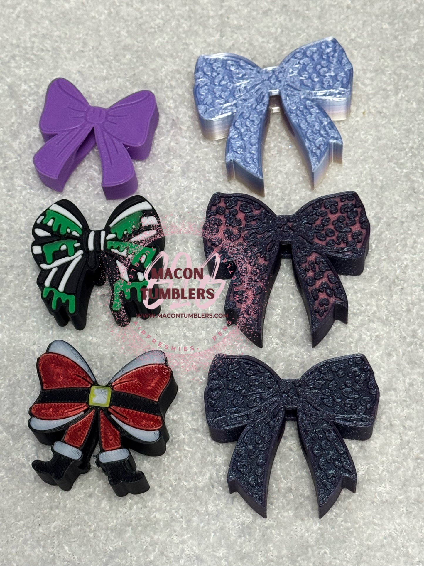 Bow 3d printed straw charms
