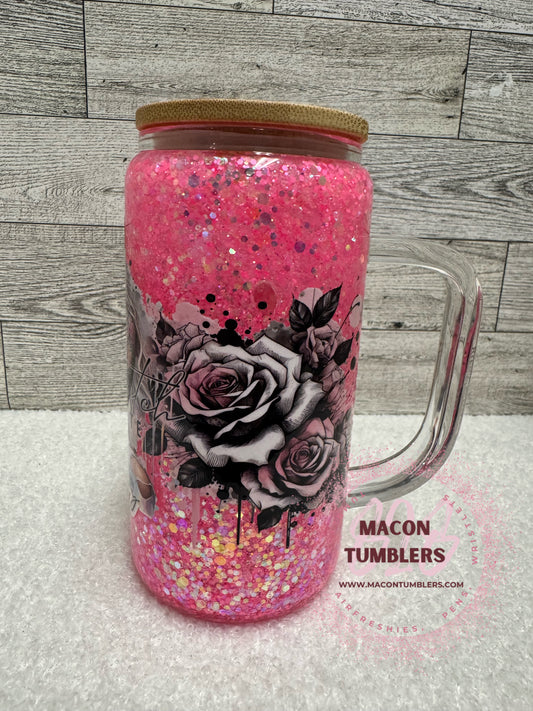 Pink Snowglobe with handle