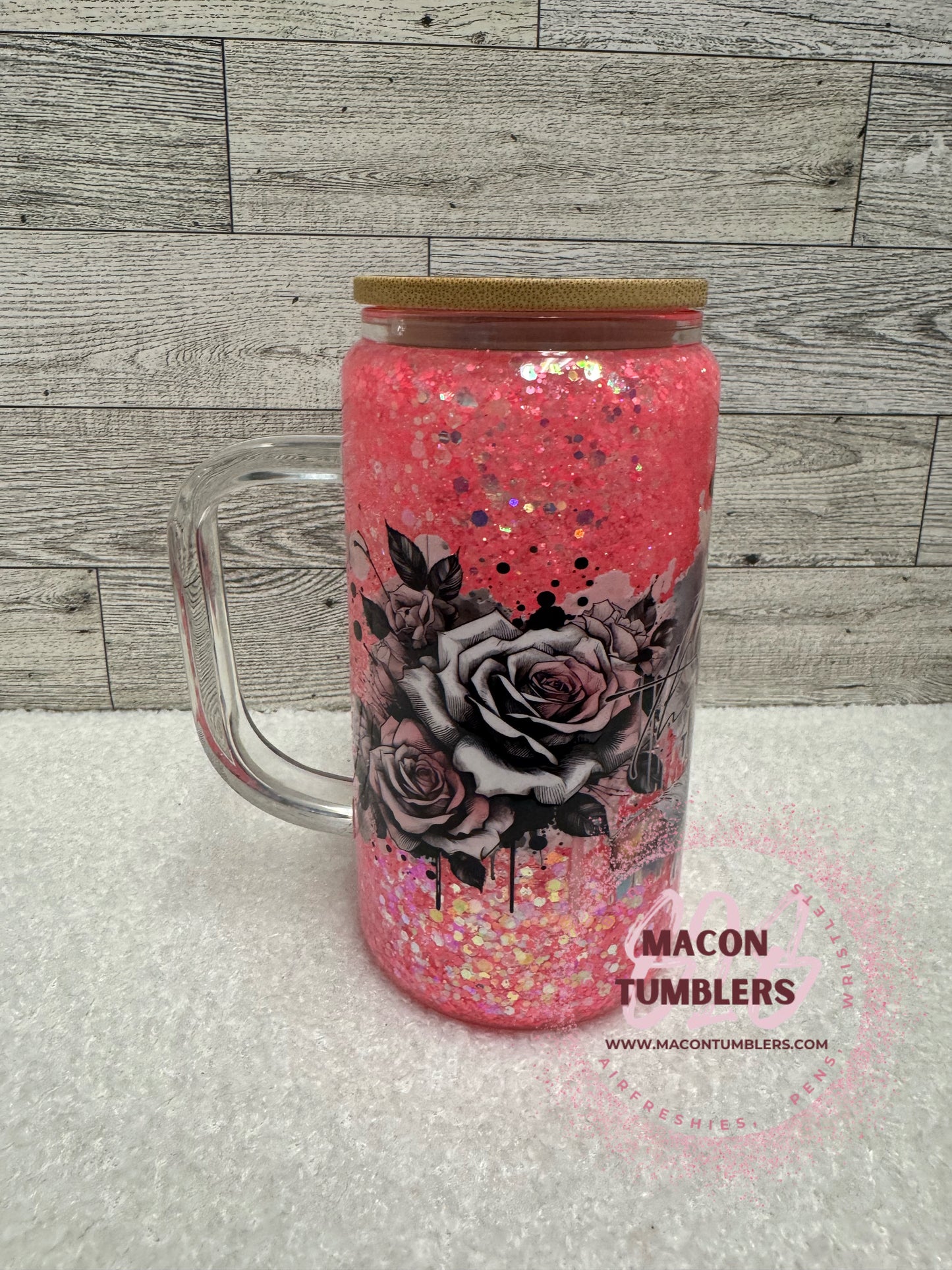 Pink Snowglobe with handle