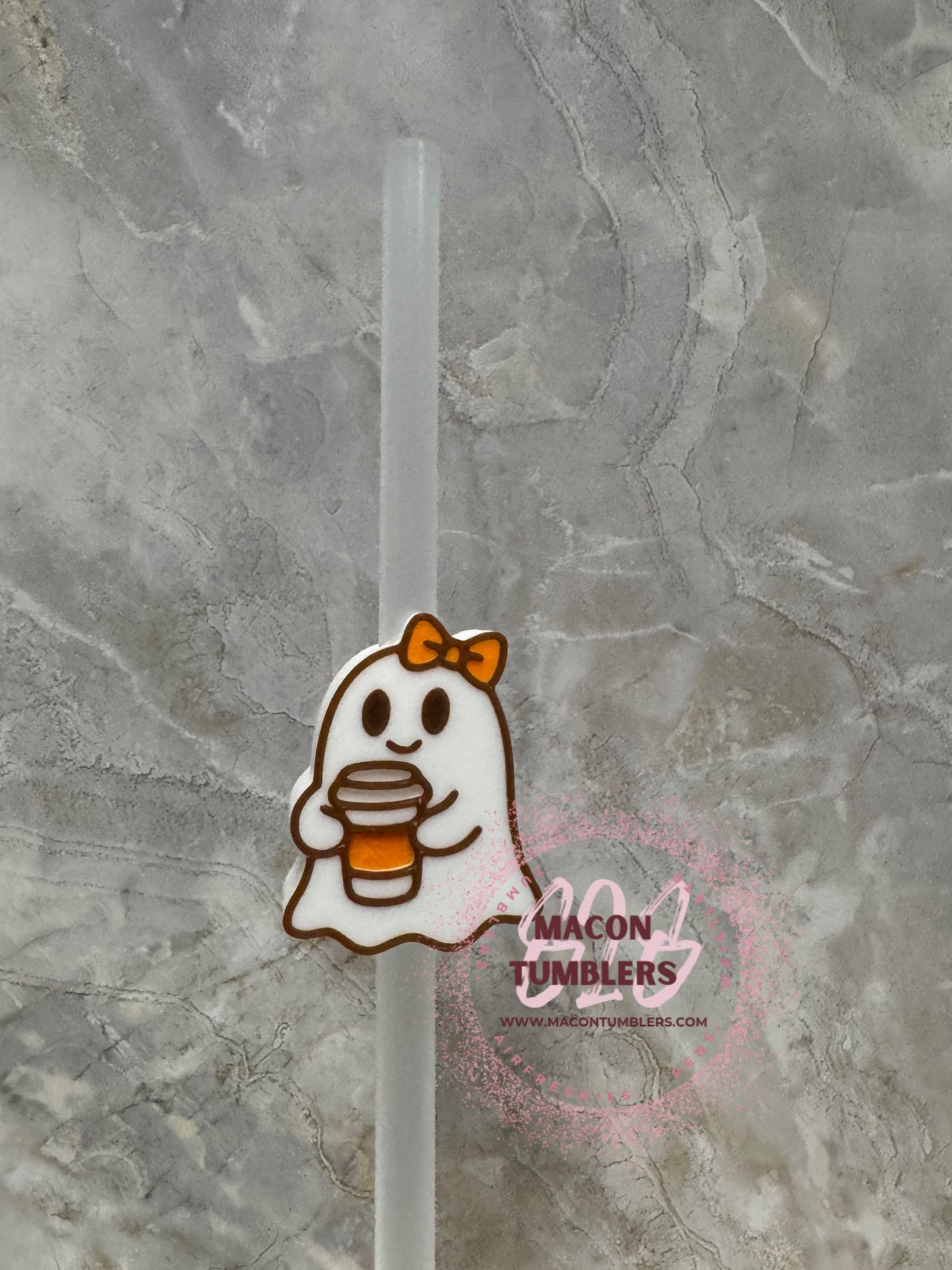 Ghost 3d printed straw charms