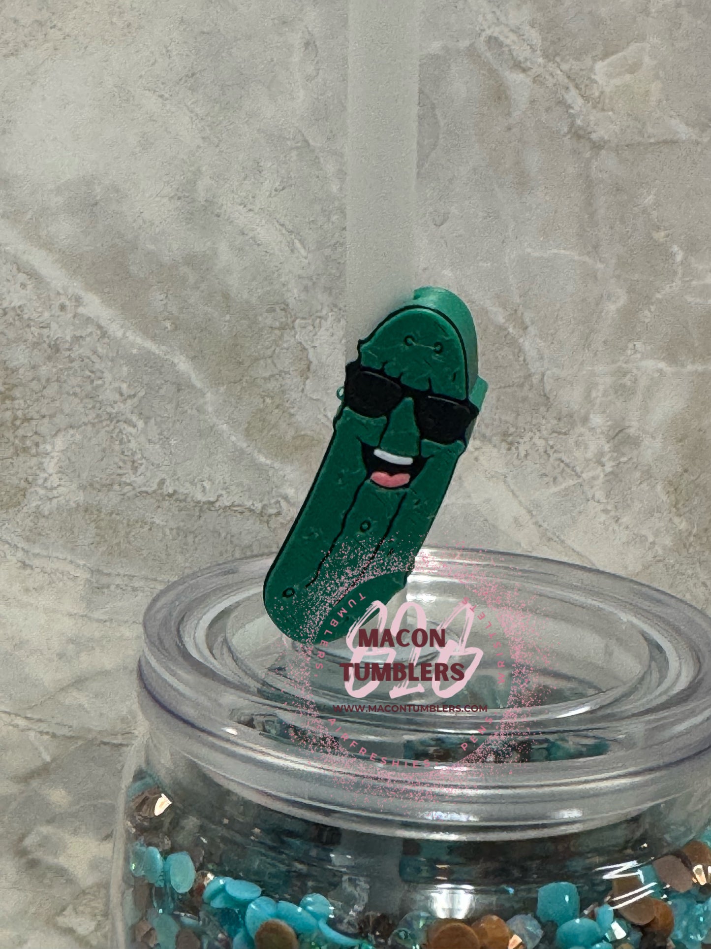 Pickle 3d printed straw charms