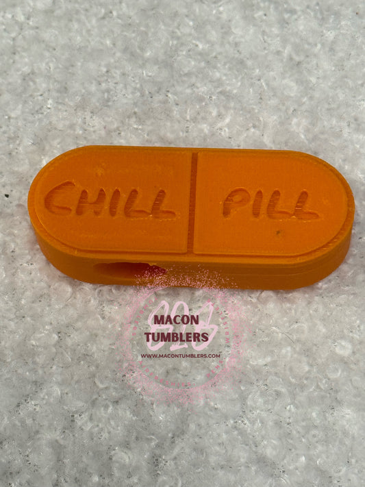 Chill Pill 3d printed straw charms