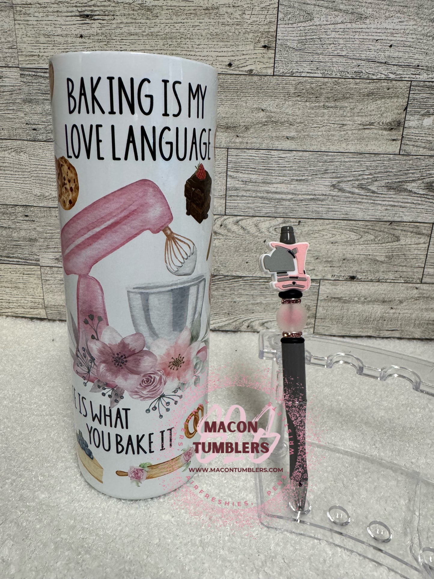 Baking Queen Tumbler & Beaded Pen Set – 20 oz