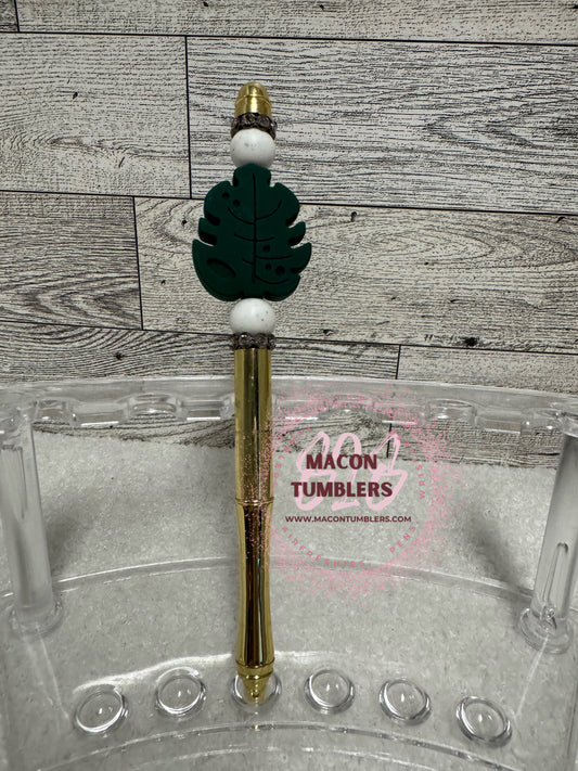 Monstera Leaf Beaded Pen