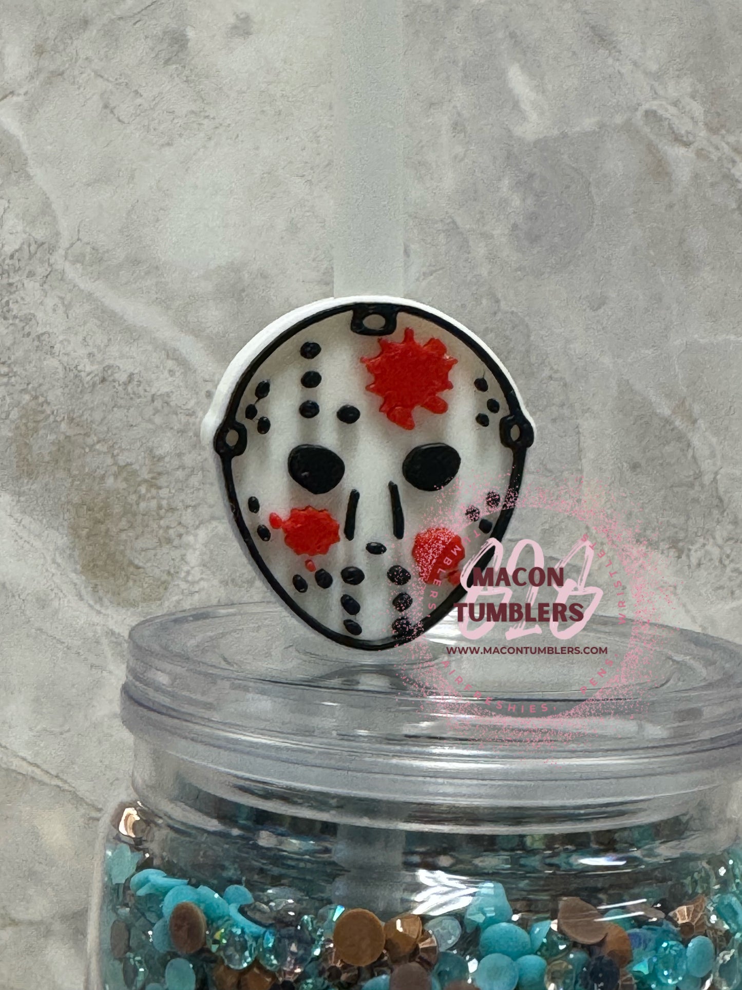 Scary 3d printed straw charms