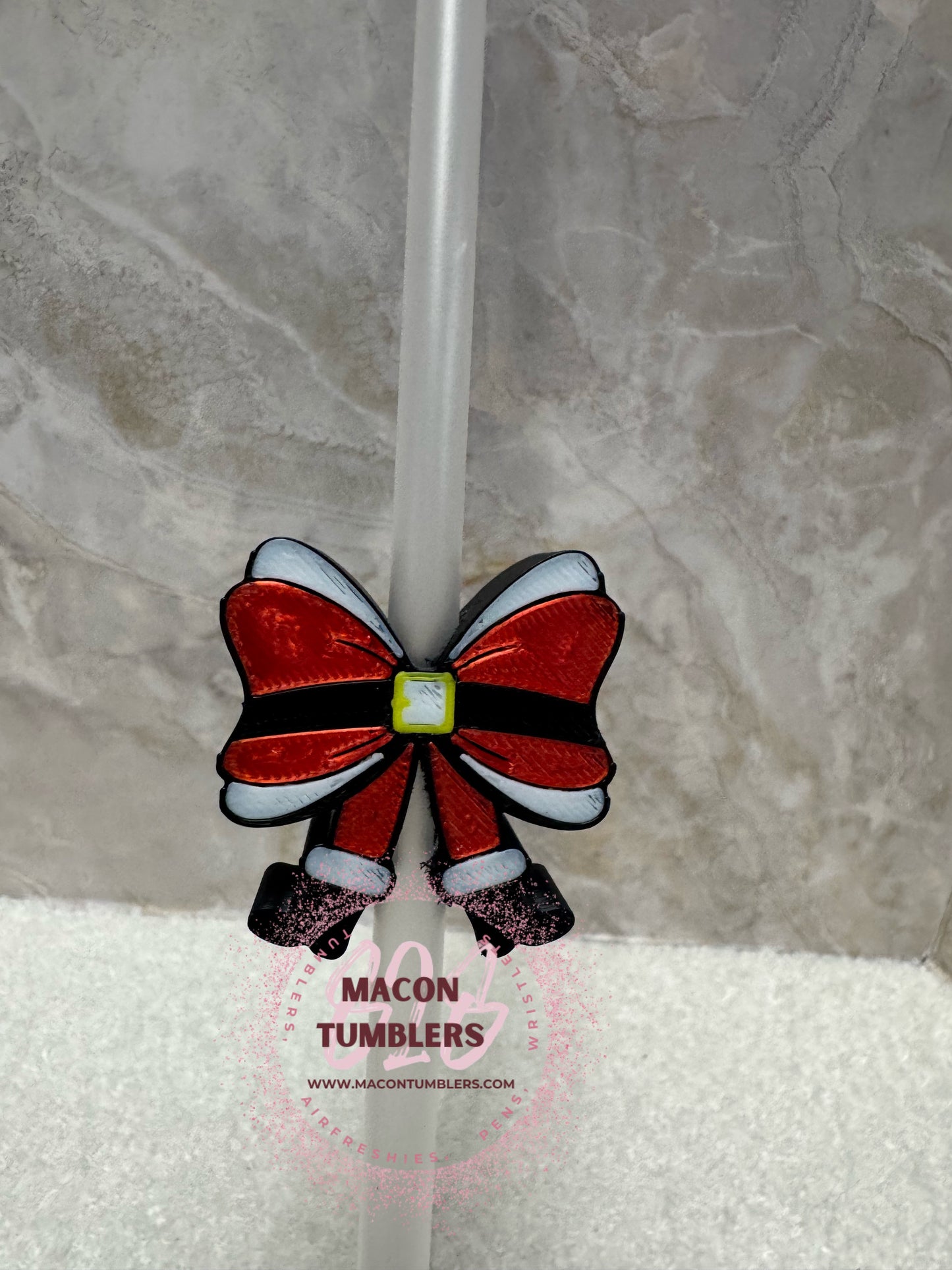 Bow 3d printed straw charms