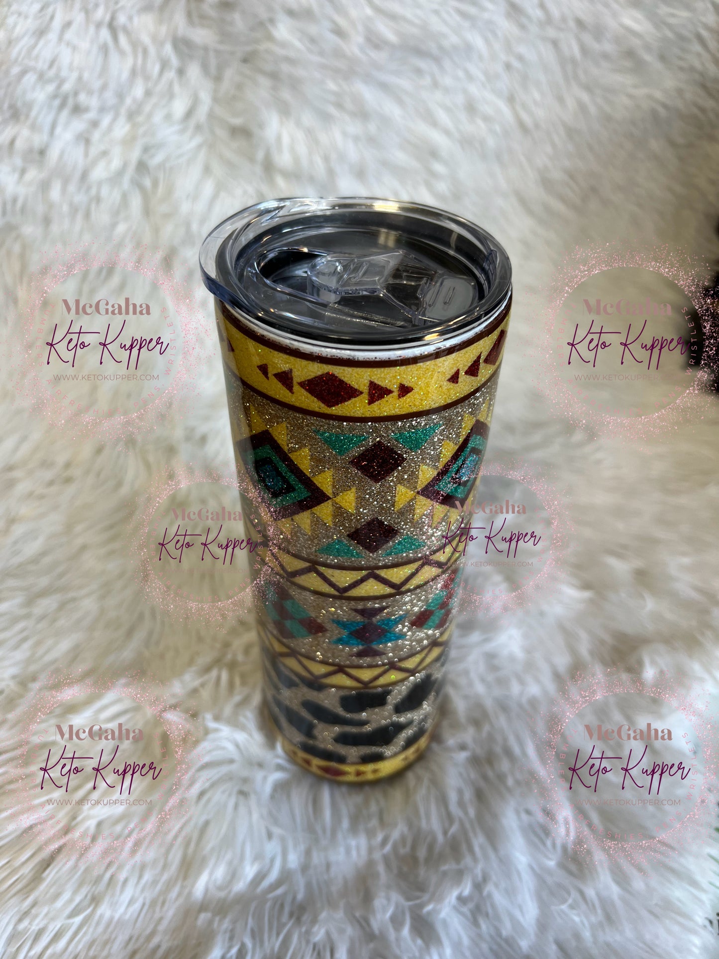 RTS 20oz Aztec Cow Print Tumbler