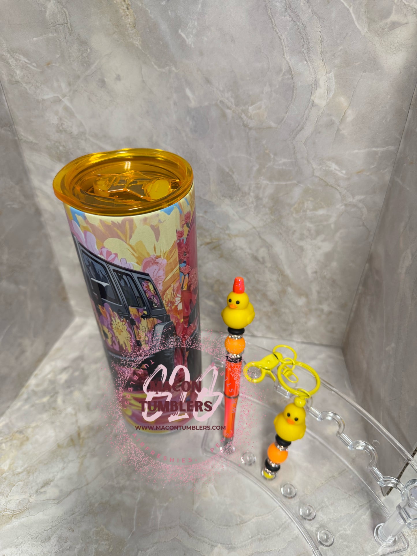 Adventure & Attitude Bundle – Duck Beaded Pen, Keychain + Jeep Tumbler