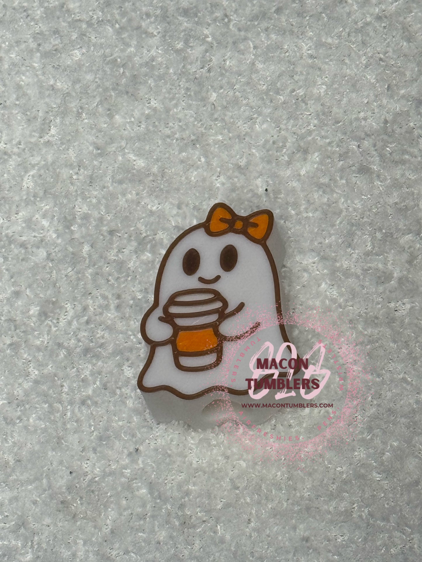 Ghost 3d printed straw charms