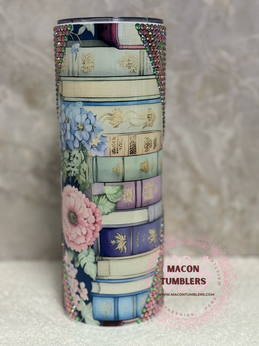Book Sublimation and Rhinestone Tumbler – 20 oz