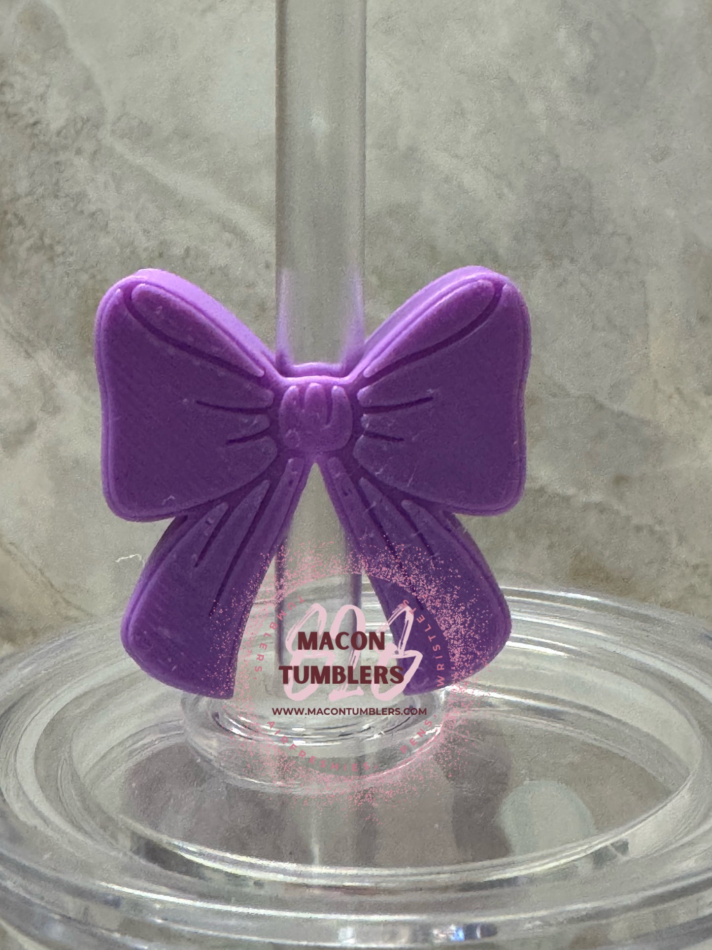 Bow 3d printed straw charms