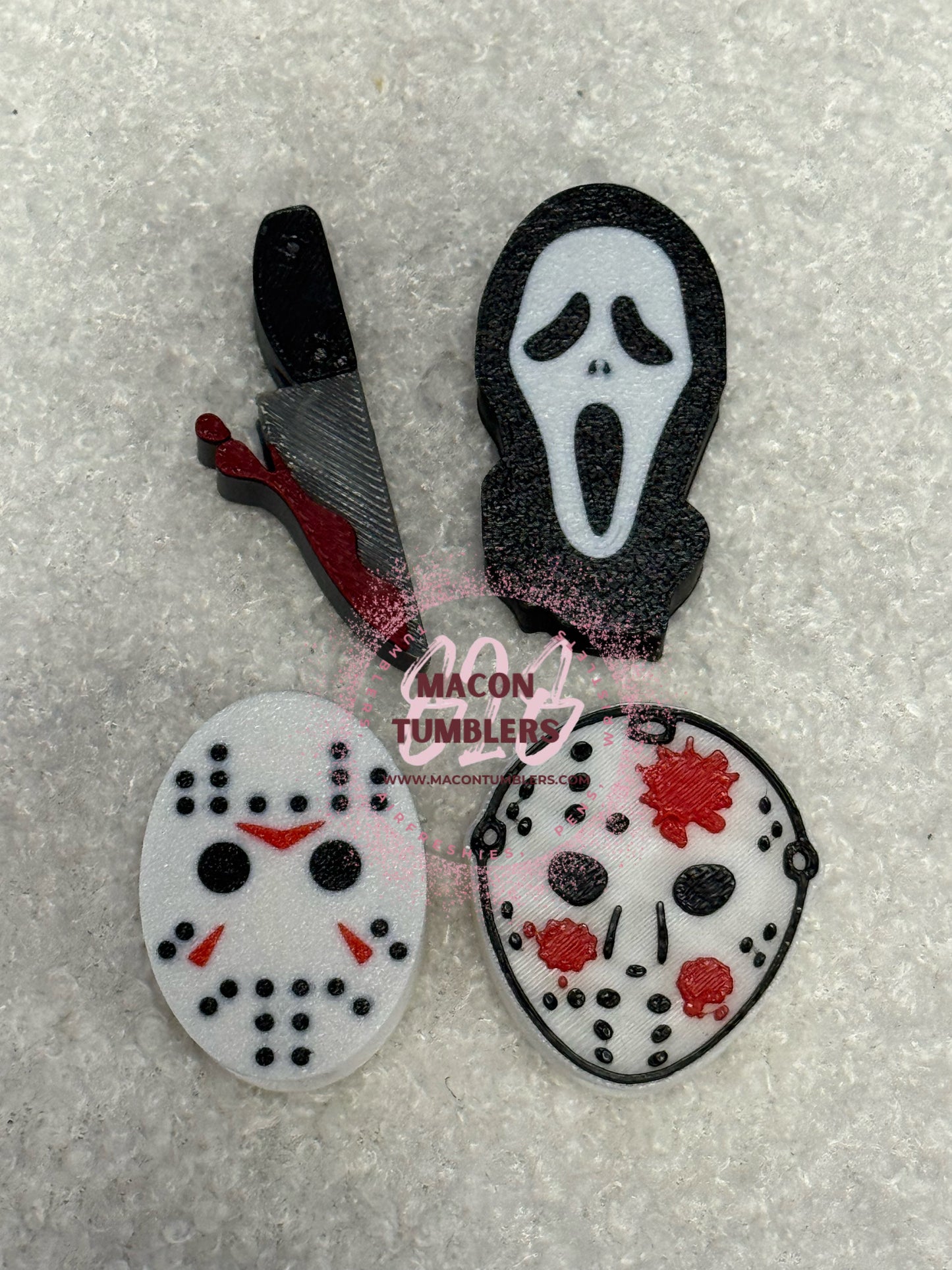 Scary 3d printed straw charms