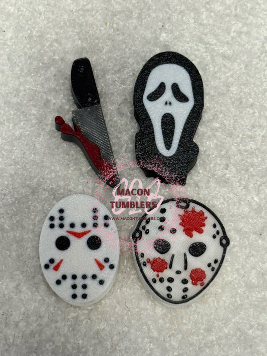 Scary 3d printed straw charms