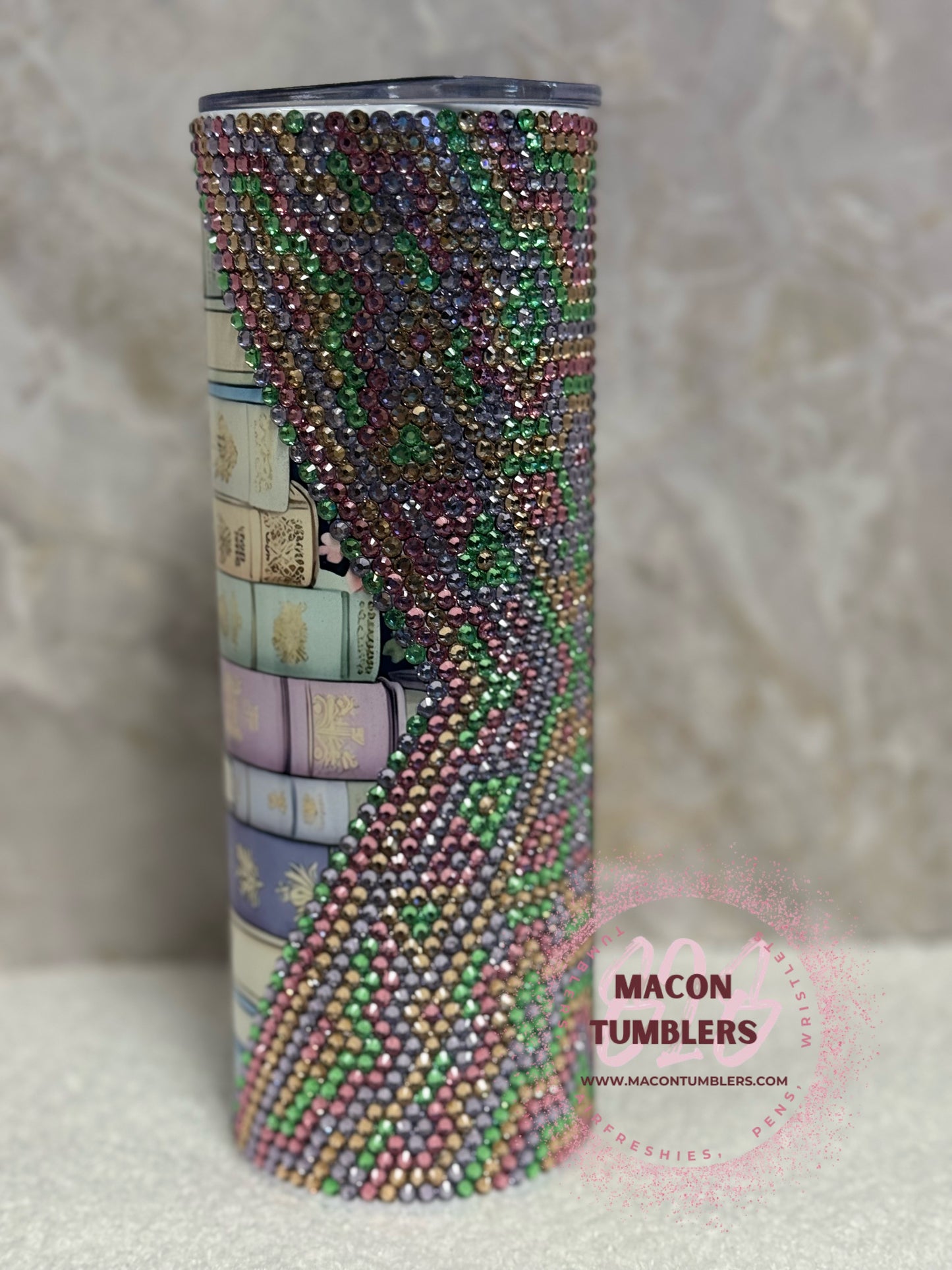 Book Sublimation and Rhinestone Tumbler – 20 oz