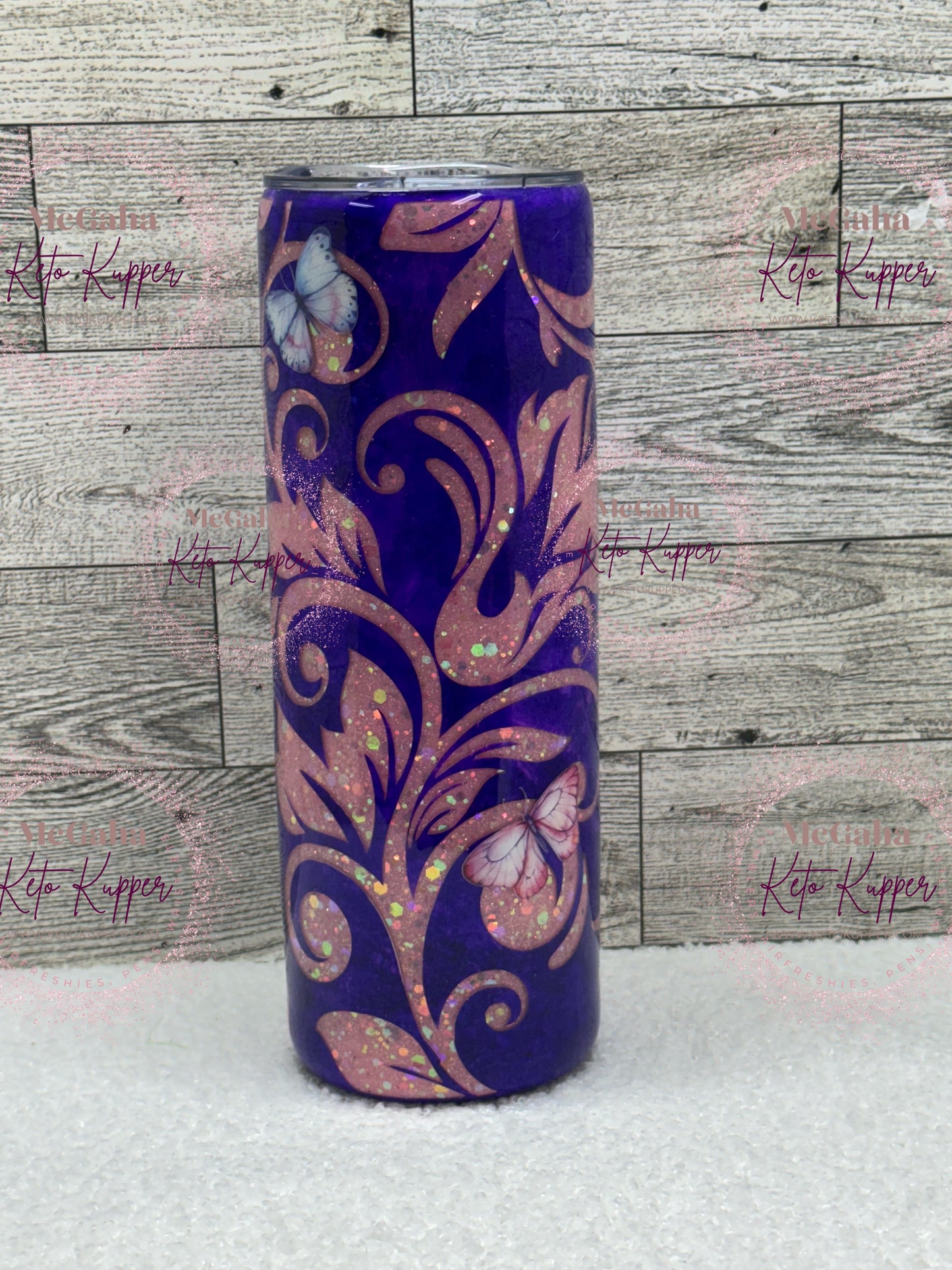 RTS 20oz Tooled Leather Peekaboo Tumbler
