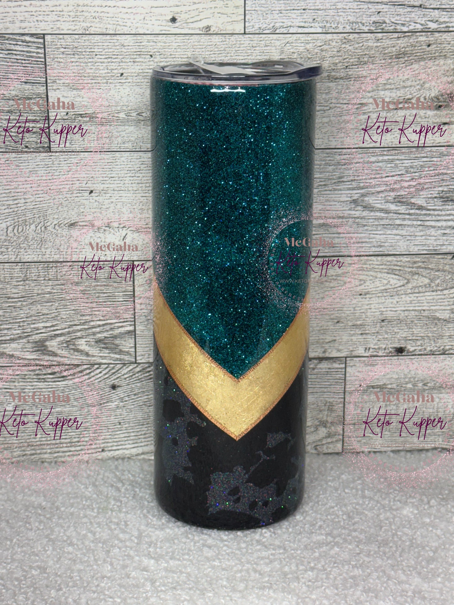 RTS 20oz Teal & Cow V Split Tumbler