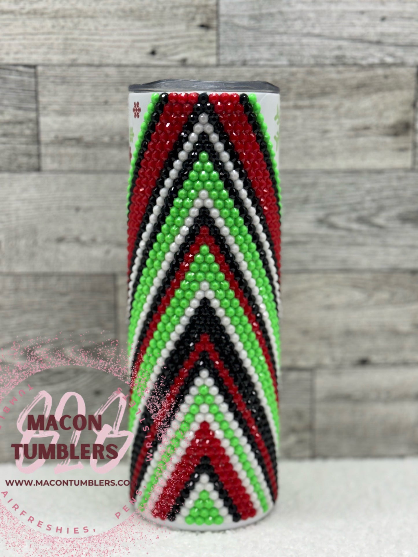 Christmas Rhinestone V-Split Tumbler