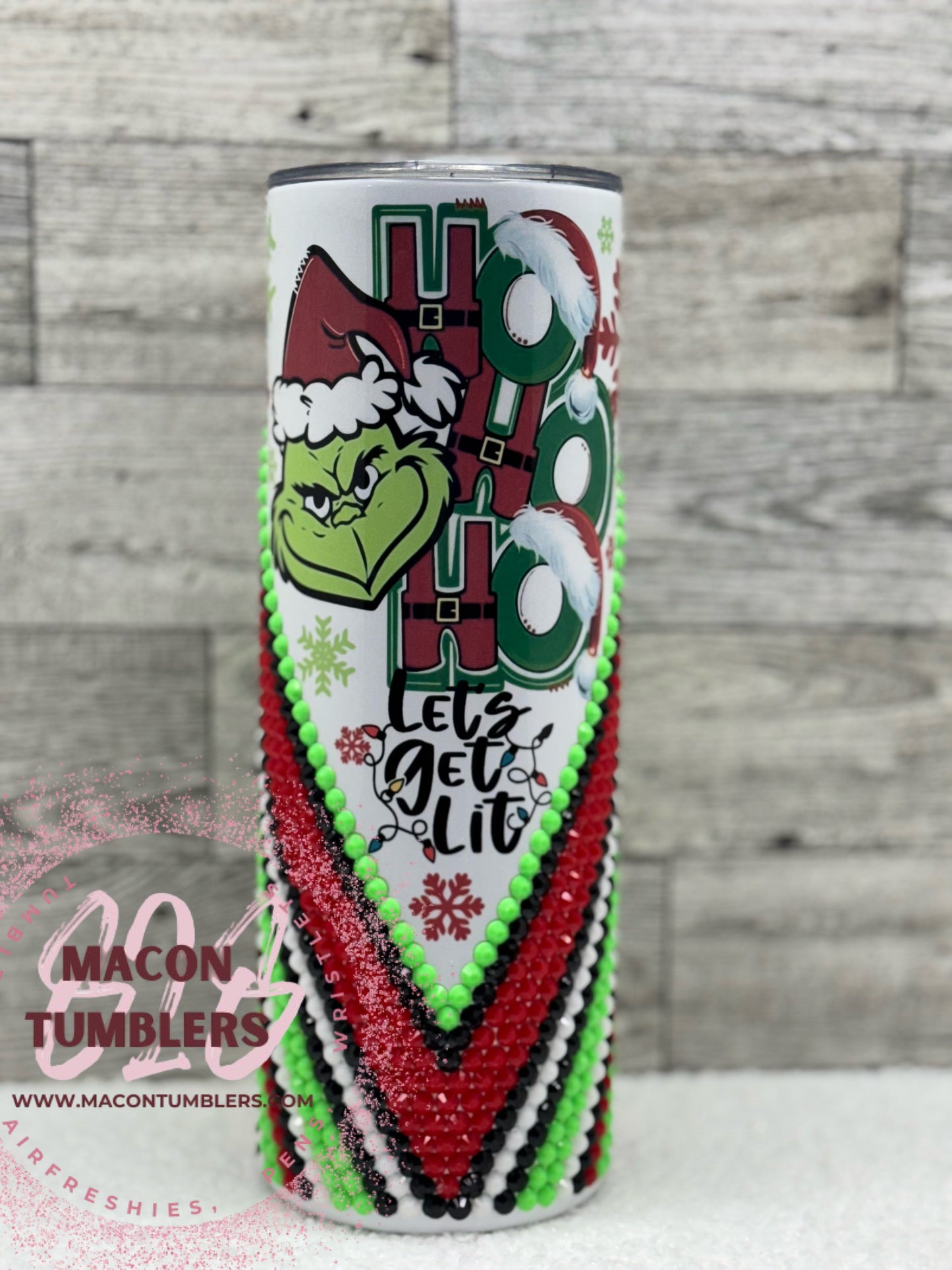 Christmas Rhinestone V-Split Tumbler